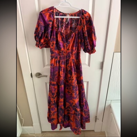 Anthropologie Purple and Orange Maxi Dress - Picture 2 of 3